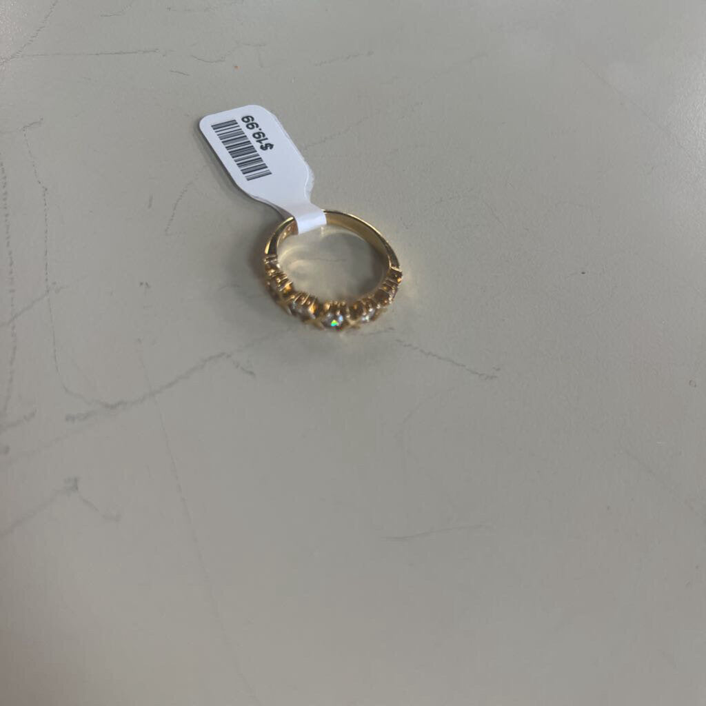 Sterling Silver CZ Band Size 6