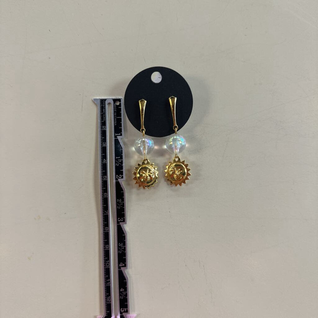 Gold Toned Sun Drop Earrings