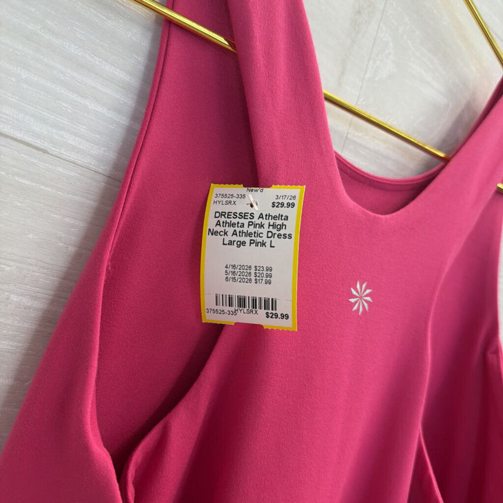 Athleta Pink High Neck Athletic Dress Large