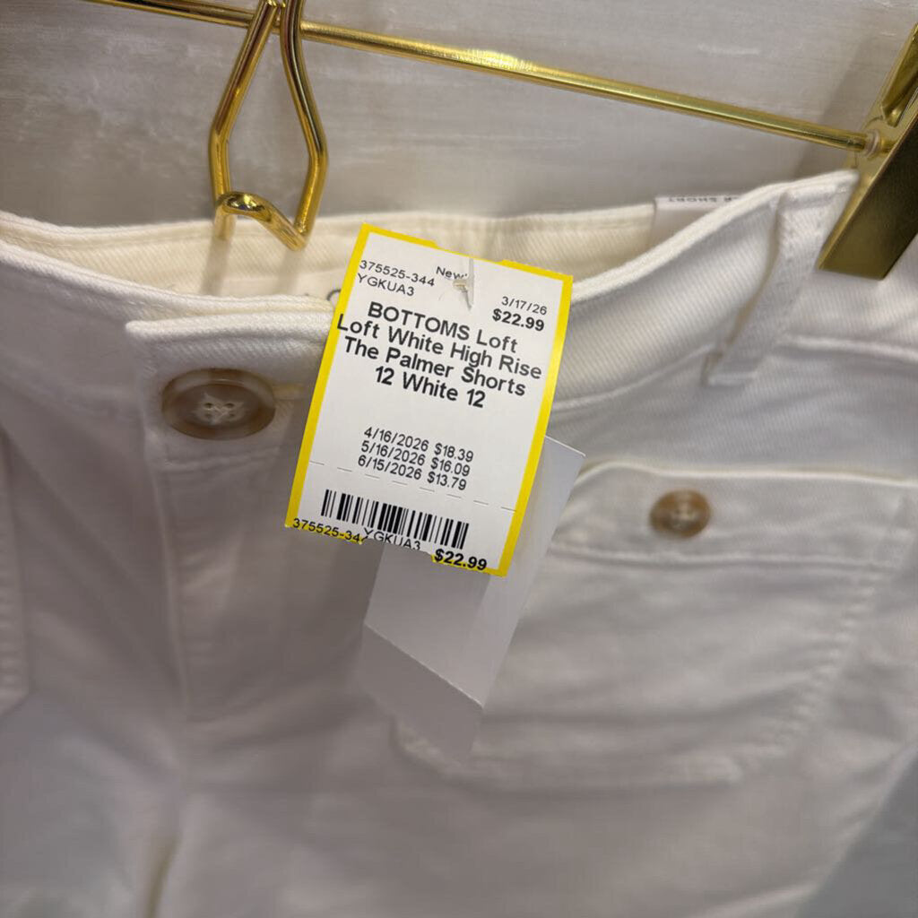 Loft White High Rise The Palmer Shorts 12
