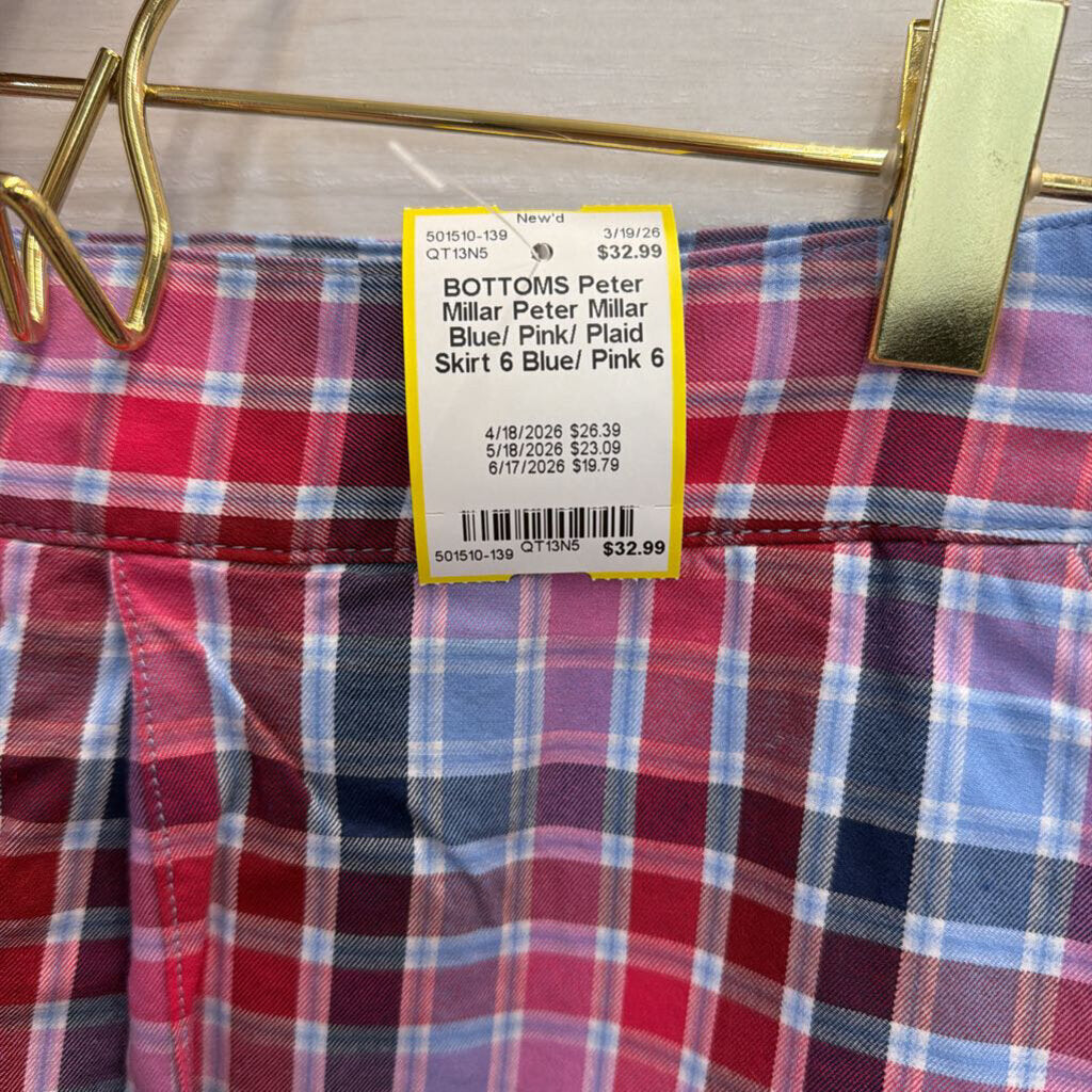 Peter Millar Blue/ Pink/ Plaid Skirt 6
