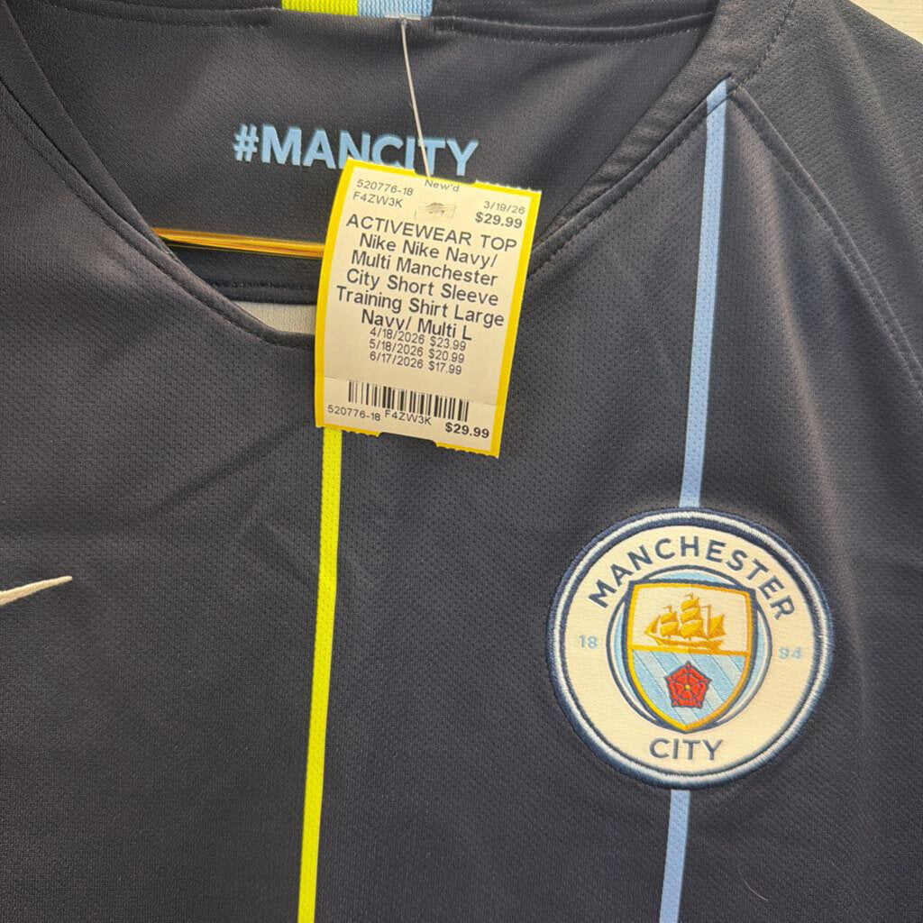 Nike Navy/ Multi Manchester City Short Sleeve Training Shirt Large
