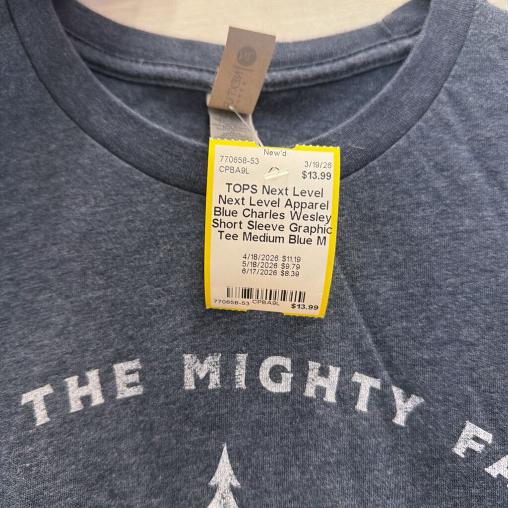 Next Level Apparel Blue Charles Wesley Short Sleeve Graphic Tee Medium