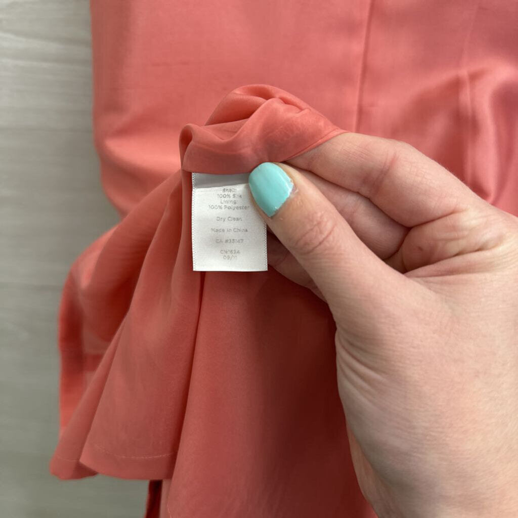 Talbots Pink 100% Silk High Neck Shift Dress 6 Petite