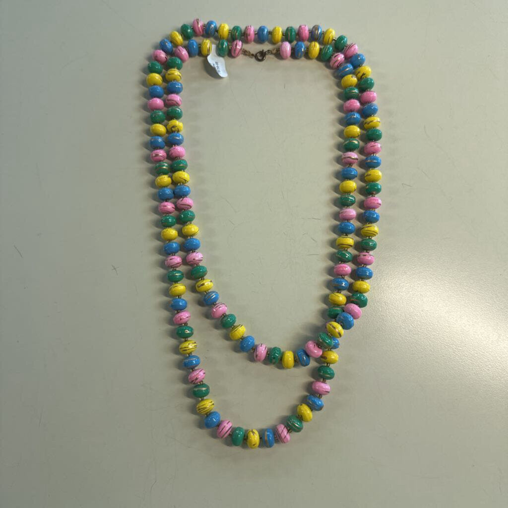 Multi Color Beaded Long Necklace
