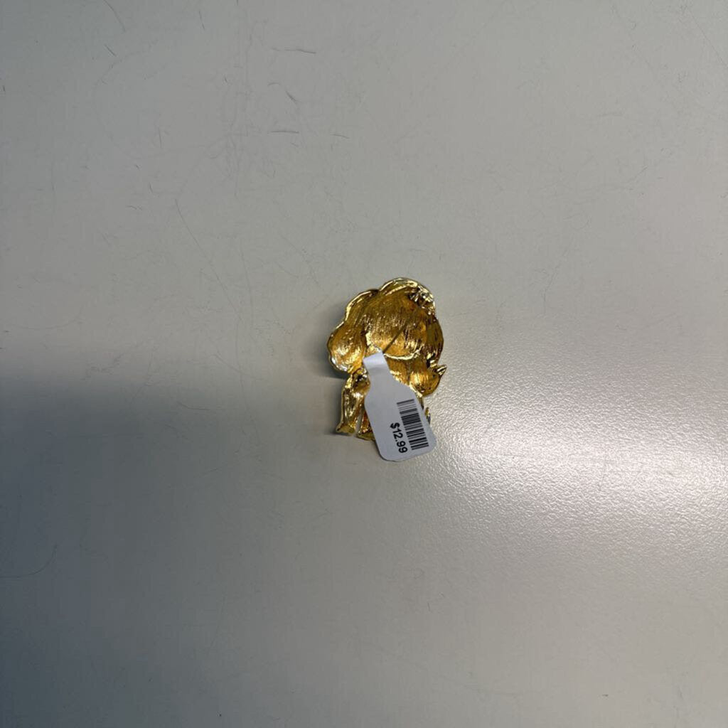 Gold/ Rhinestone Dog Pin