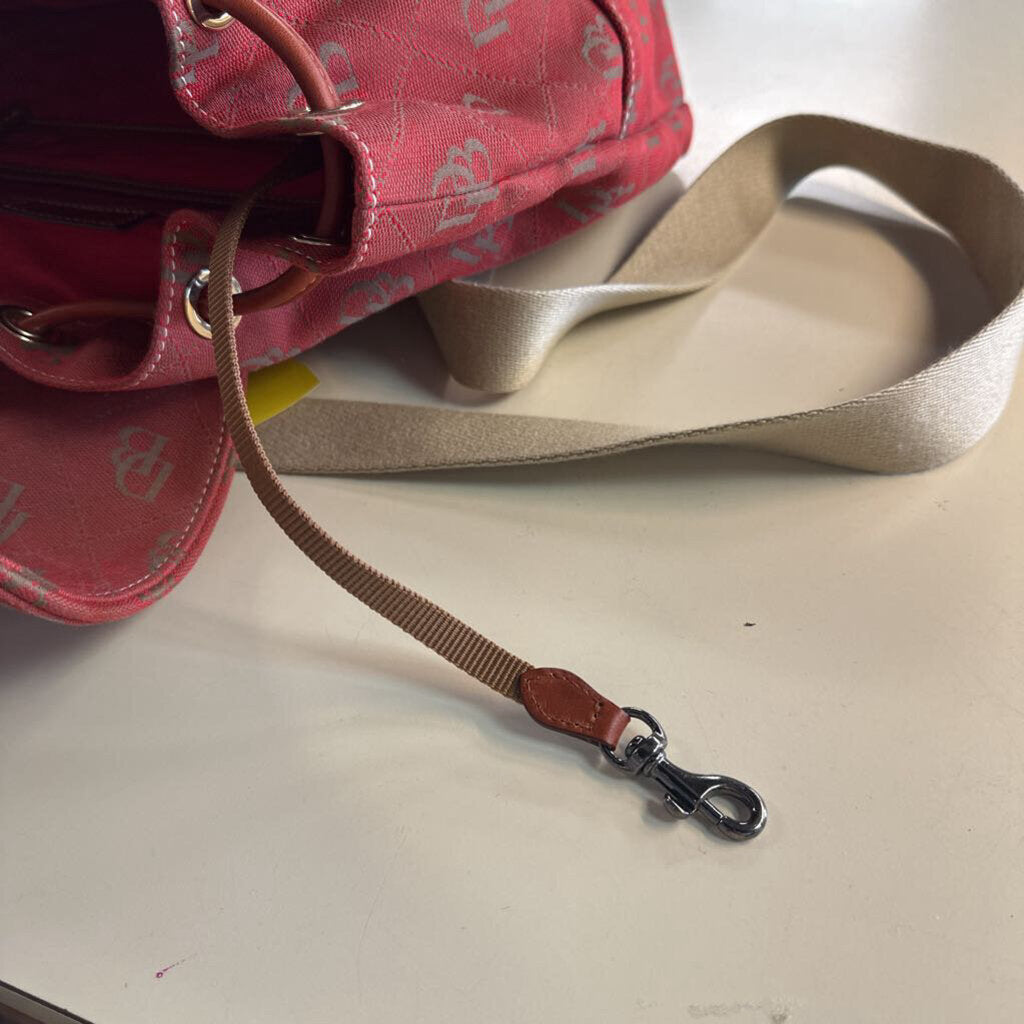 Dooney and Bourke Orange Monogram Canvas Gretta Backpack