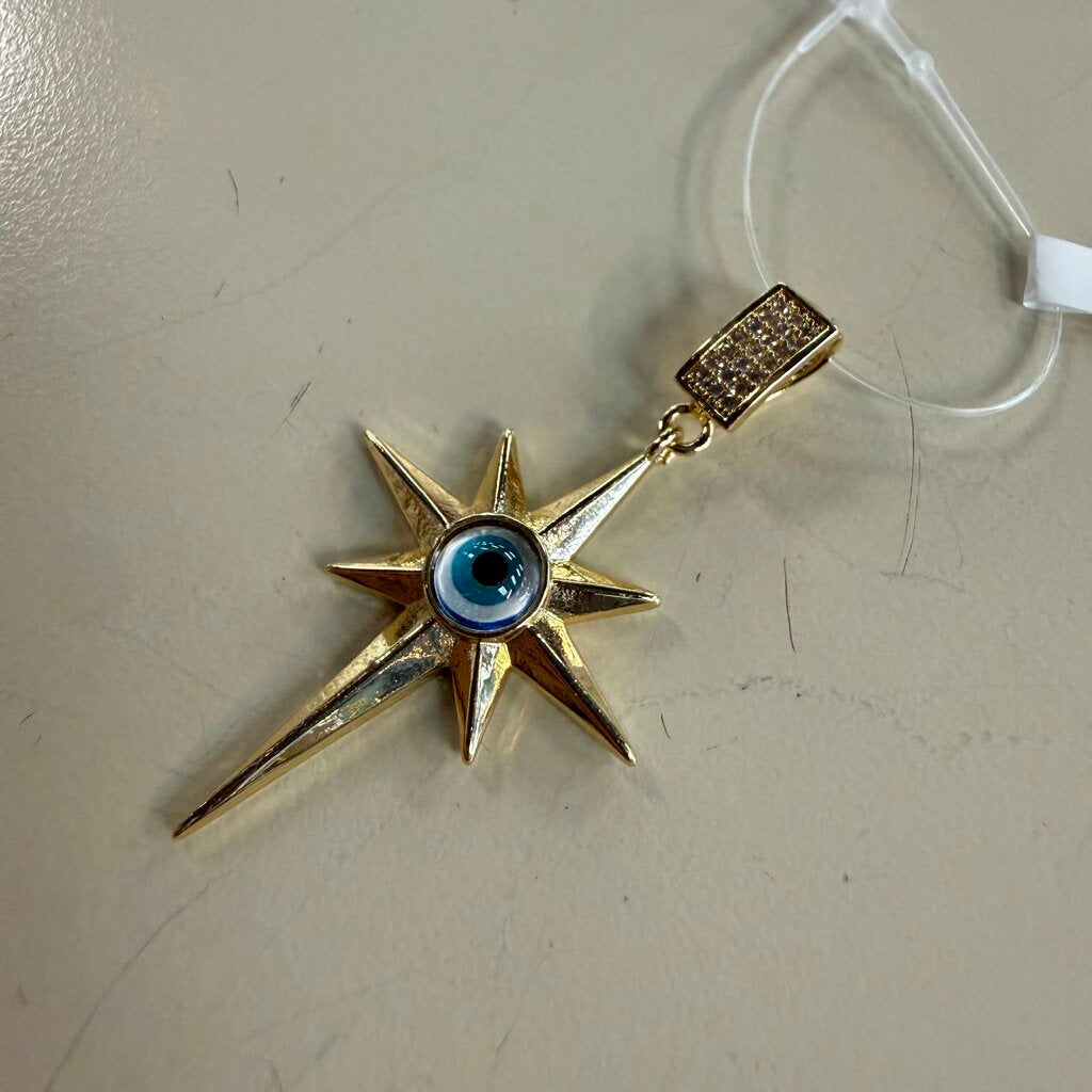 Gold Toned Evil Eye Pendant