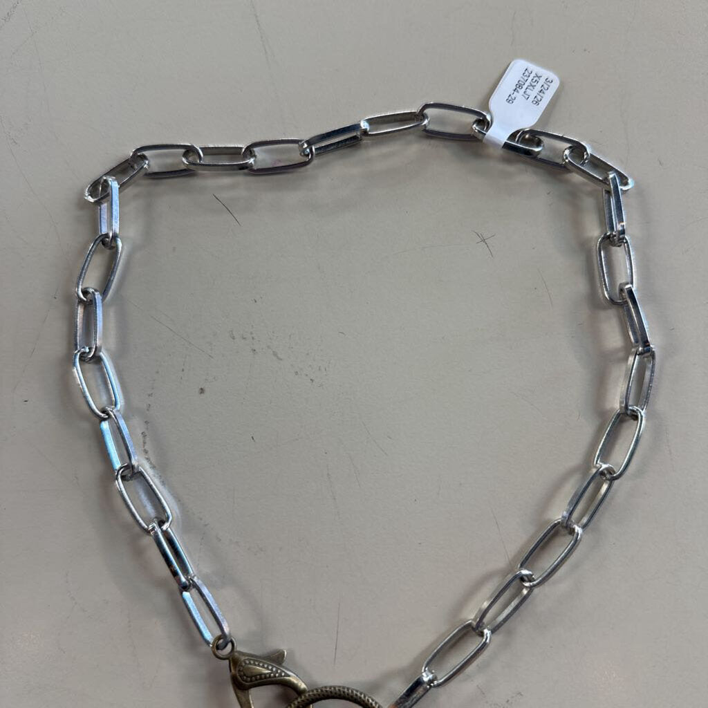 Silver/ Bronze Cross Layered Pendant Necklace