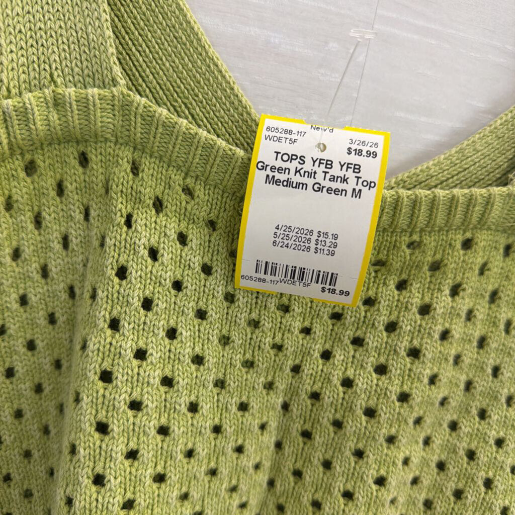 YFB Green Knit Tank Top Medium
