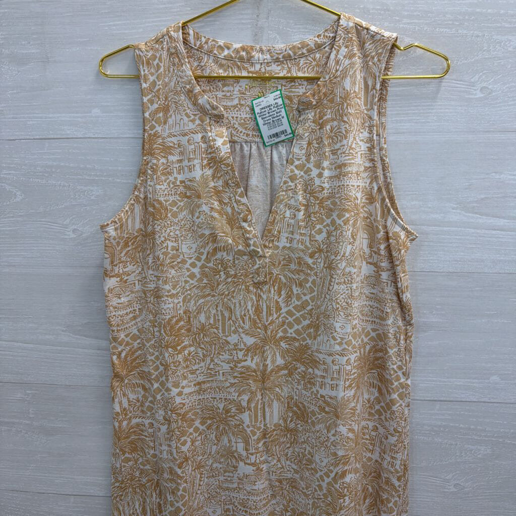 Lilly Pulitzer White/ Brown Print Sleeveless Shift Dress Medium newdsalem Lilly Pulitzer White/ Brown Print Sleeveless Shift Dress Medium newdsalem