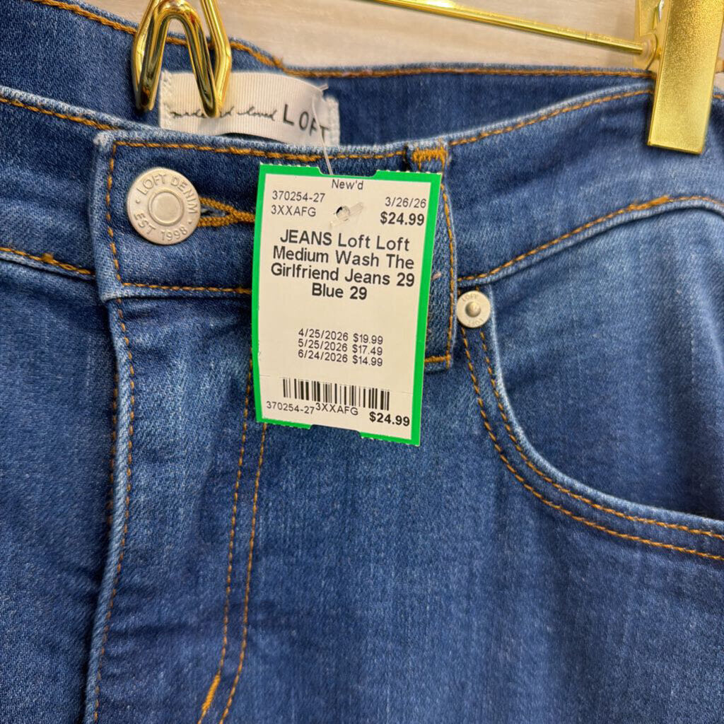 Loft Medium Wash The Girlfriend Jeans 29
