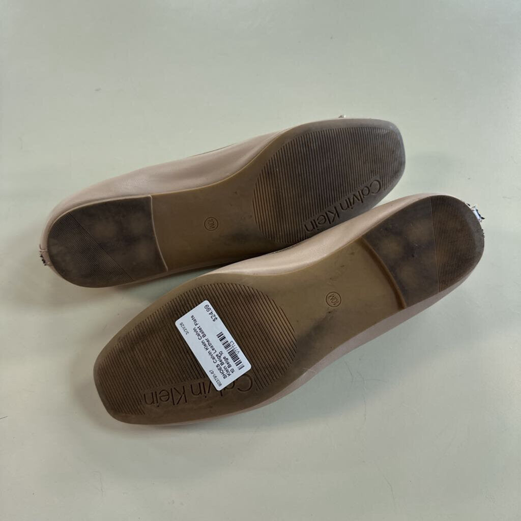 Calvin Klein Beige Leather Ballet Flats 10