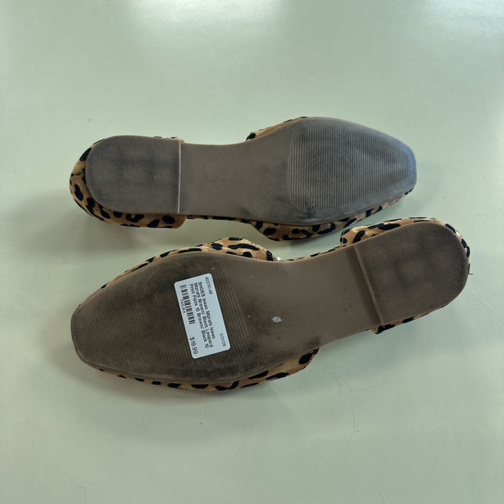 Isaac Mizrahi Brown/ Black Leopard Print Flats 10