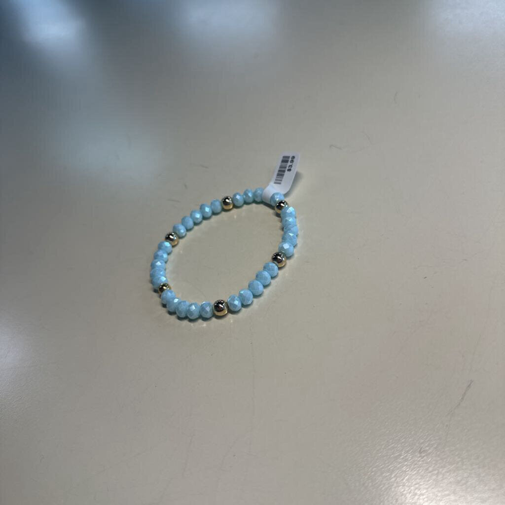 Blue Stretchy Beaded Bracelet