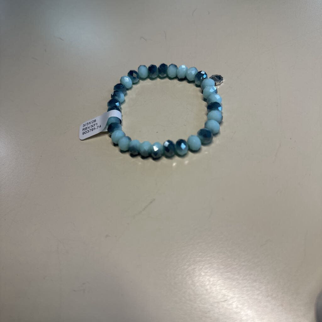 Blue Beaded Stretchy Bracelet