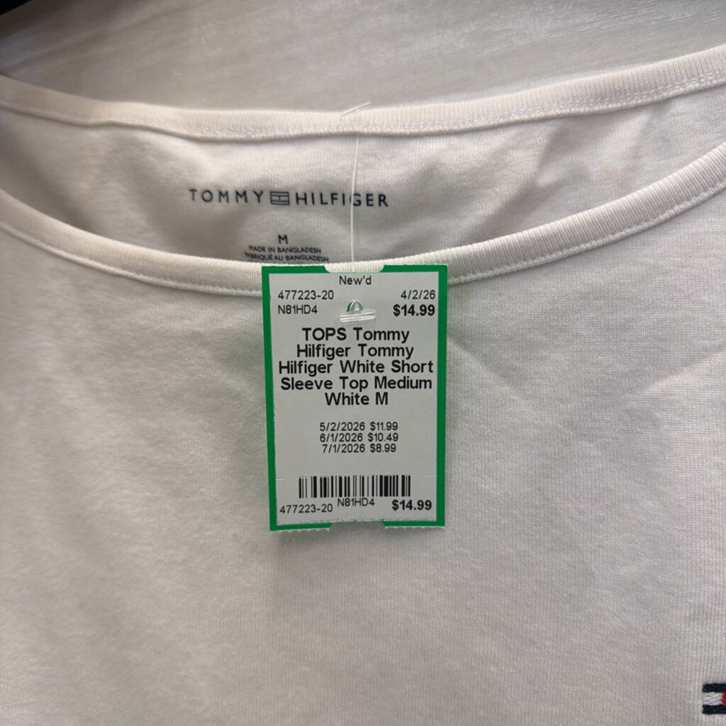 Tommy Hilfiger White Short Sleeve Top Medium
