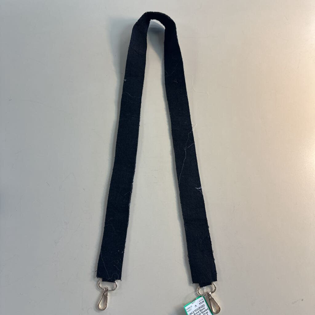 Black/ Green/ Gold Beaded Print Purse Strap