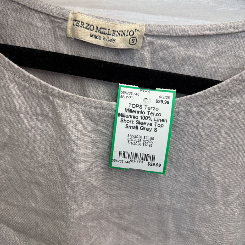 Terzo Millennio 100% Linen Short Sleeve Top Small