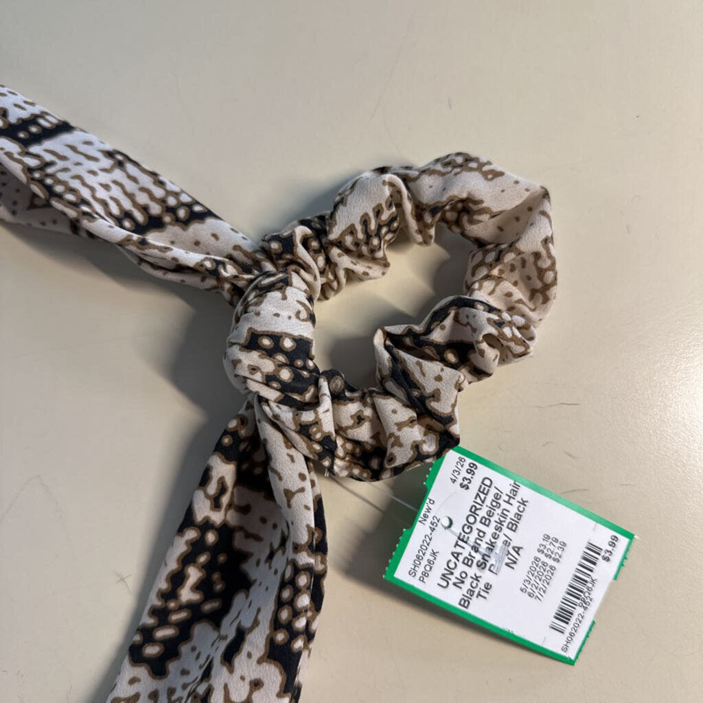 Beige/ Black Snakeskin Hair Tie