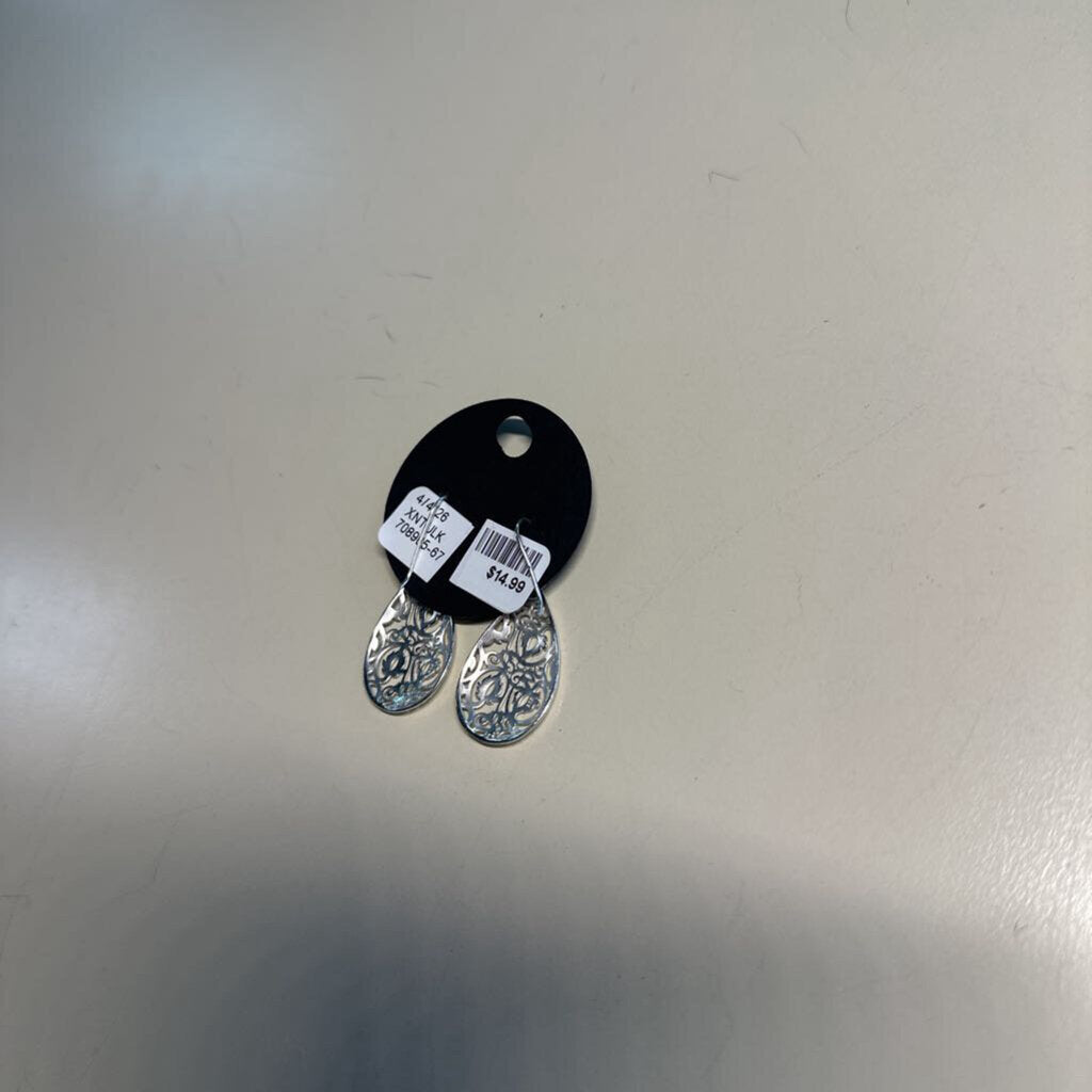 Sterling Silver Filigree Tear Drop Earrings