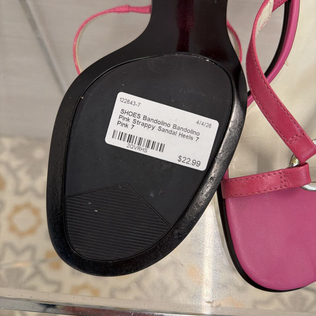 Bandolino Pink Strappy Sandal Heels 7