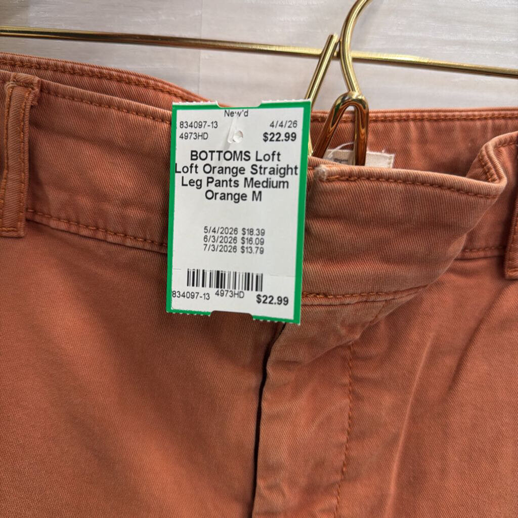 Loft Orange Straight Leg Pants Medium