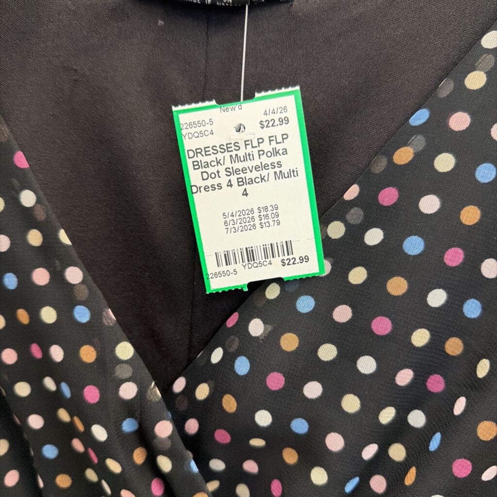 FLP Black/ Multi Polka Dot Sleeveless Dress 4
