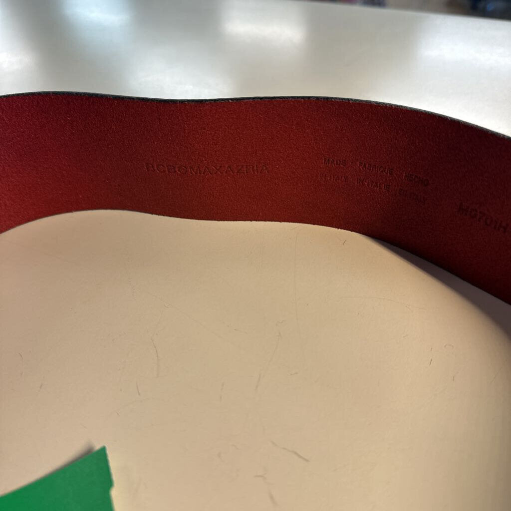 BCBG Red Leather Gisela Rose Belt Small
