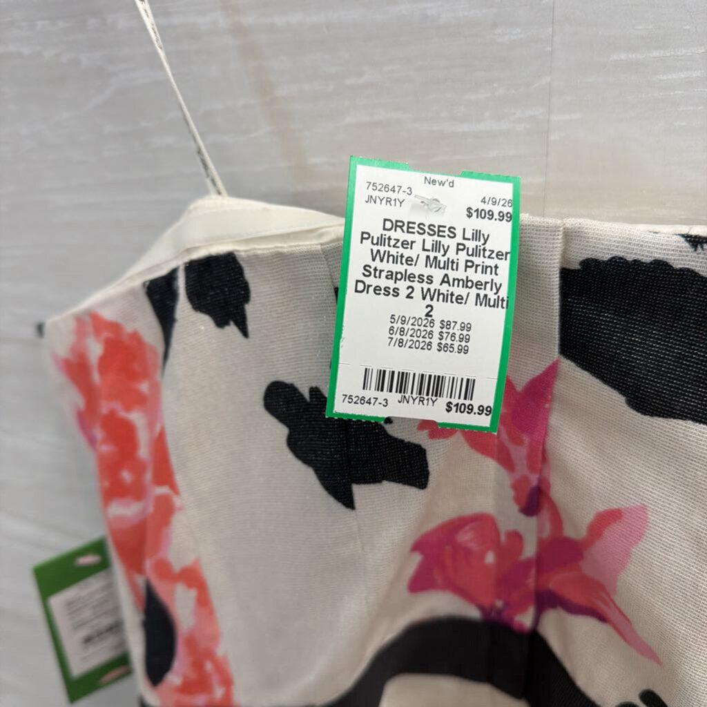 Lilly Pulitzer White/ Multi Print Strapless Amberly Dress 2