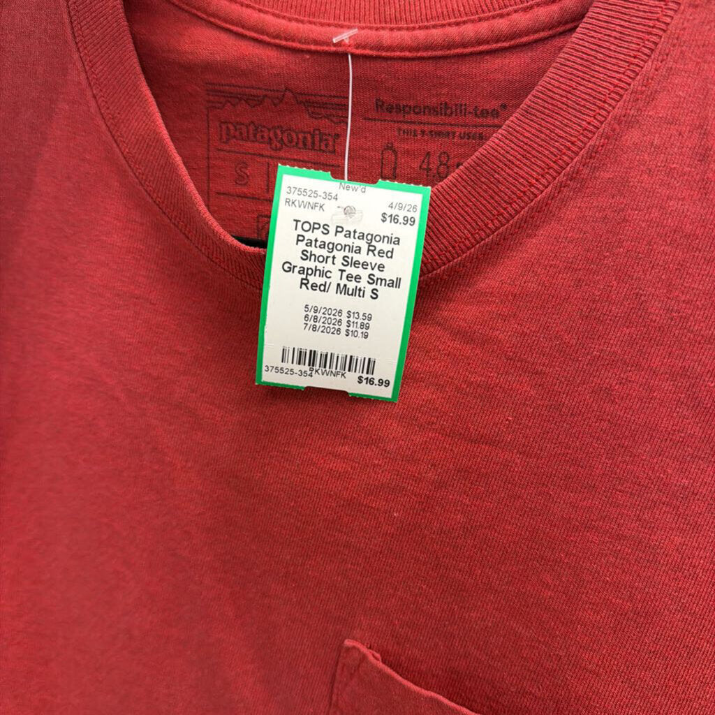 Patagonia Red Short Sleeve Graphic Tee Small