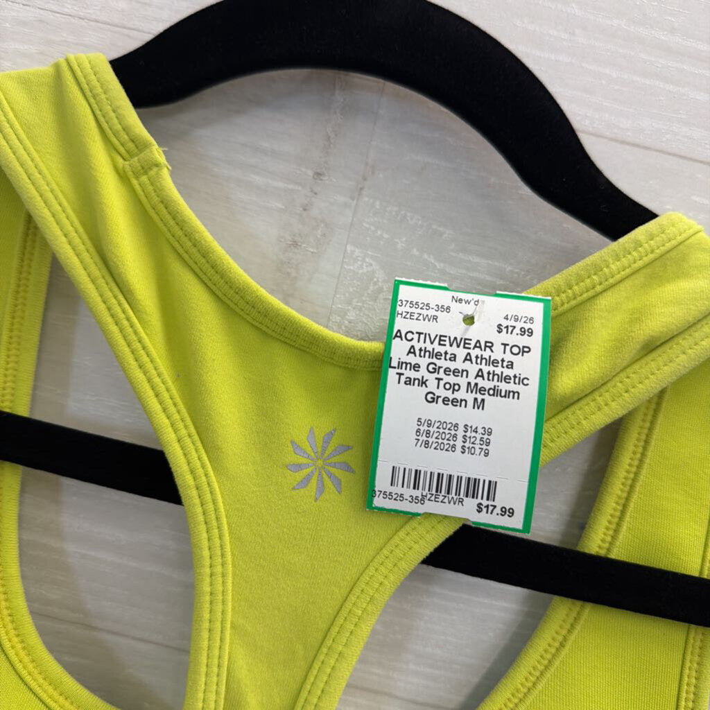Athleta Lime Green Athletic Tank Top Medium
