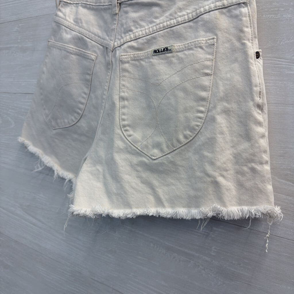 Rolla's Cream Denim Cut Off Shorts 29