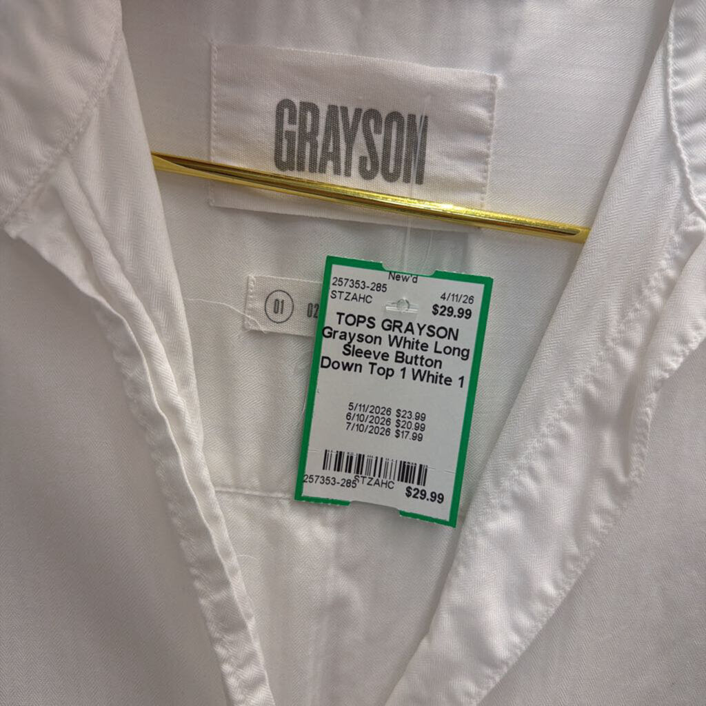 Grayson White Long Sleeve Button Down Top 1