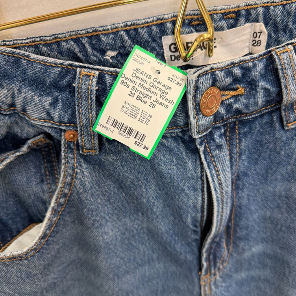 Garage Denim Medium Wash 90s Straight Jeans 28