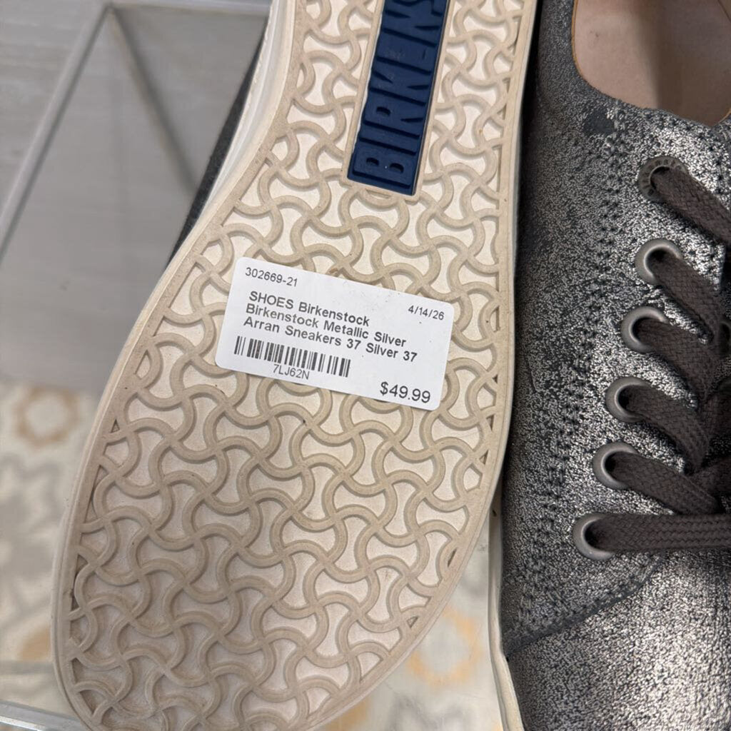 Birkenstock Metallic Silver Arran Sneakers 37