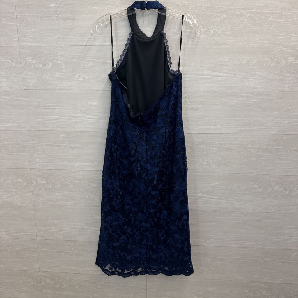 Lulu's Navy Lace Halter Midi Dress Large