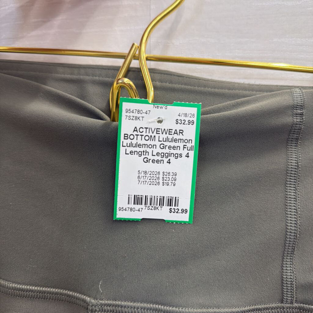 Lululemon Green Full Length Leggings 4