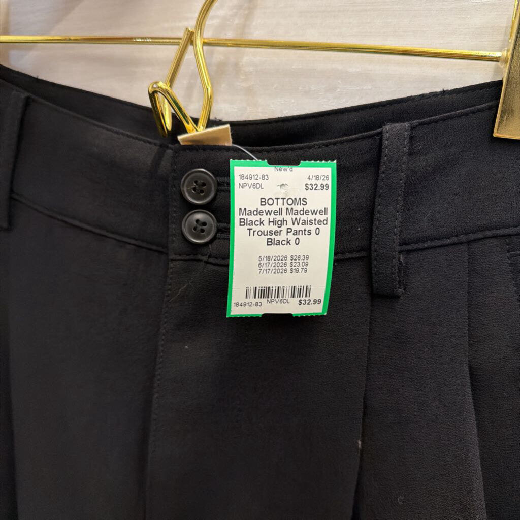 Madewell Black High Waisted Trouser Pants 0