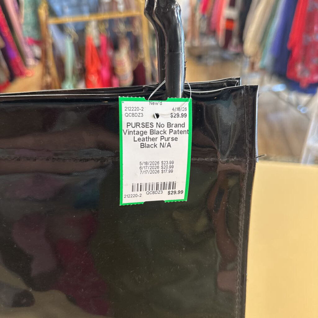 Vintage Black Patent Leather Purse