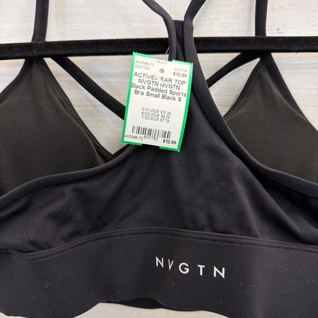 NVGTN Black Padded Sports Bra Small