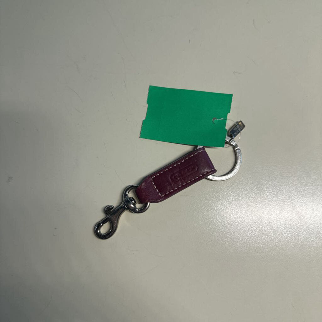 Vintage Coach Burgundy Leather Trigger Snap Keychain