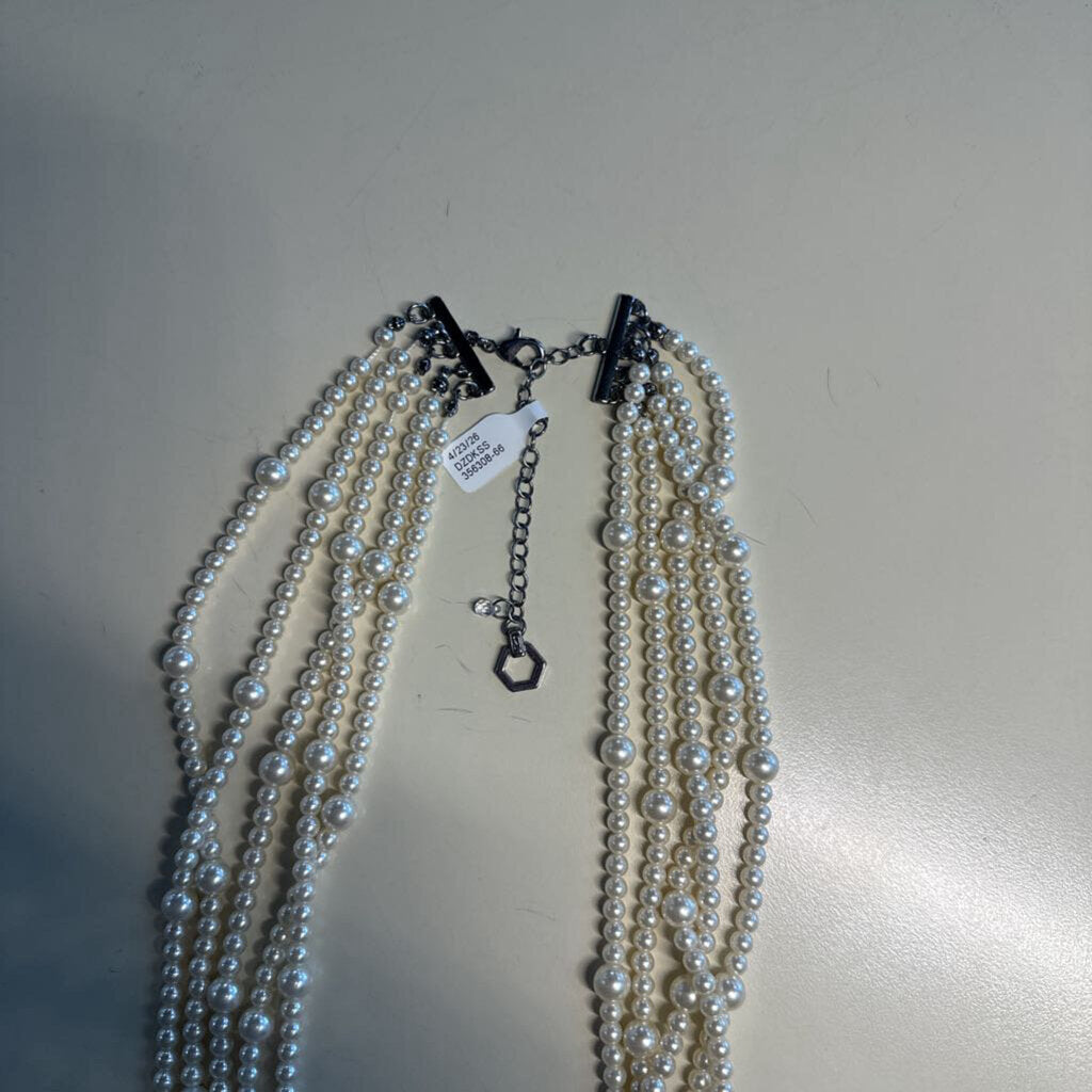 Multi Strand Faux Pearl Necklace