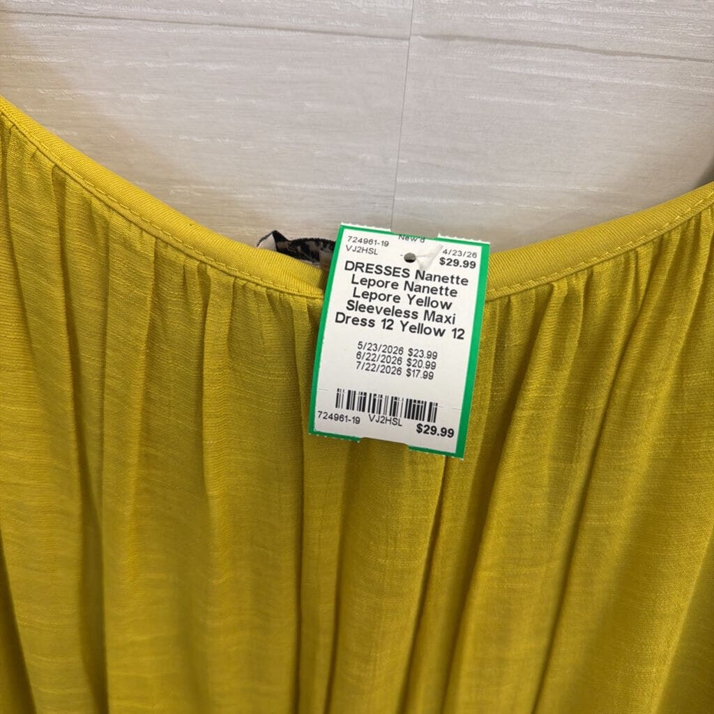 Nanette Lepore Yellow Sleeveless Maxi Dress 12