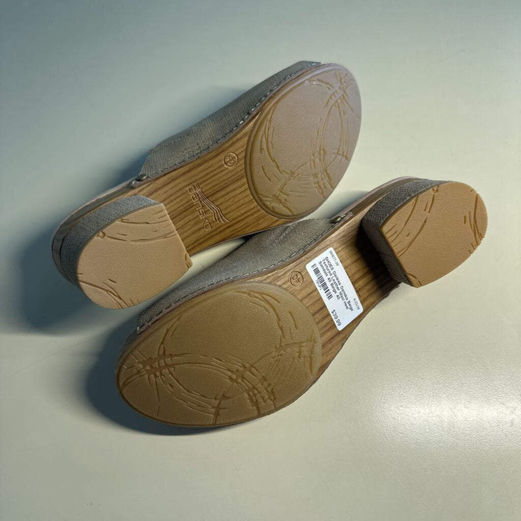Dansko Beige Textured Leather Maci Heel Sandals 40