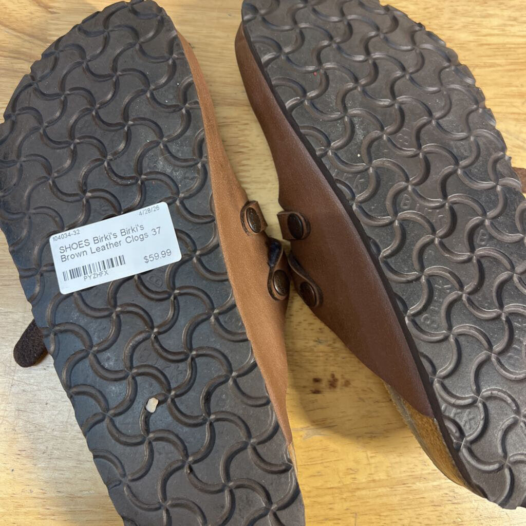 Birki's Brown Leather Clogs 37