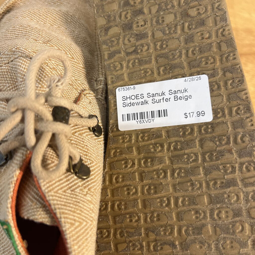 Sanuk Sidewalk Surfer Beige 10.0