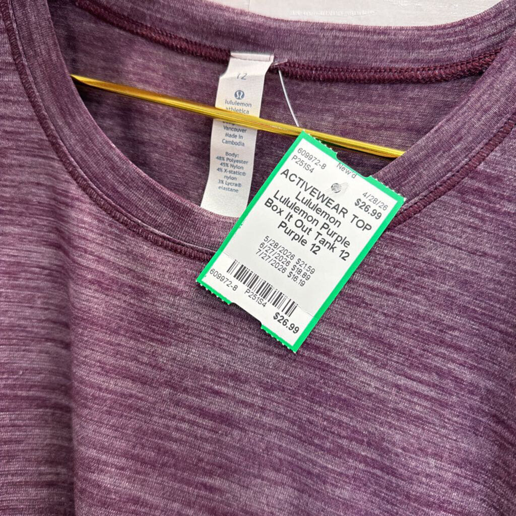 Lululemon Purple Box It Out Tank 12