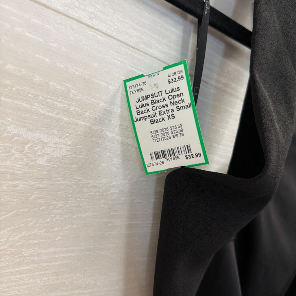 Lulus Black Open Back Cross Neck Jumpsuit Extra Small