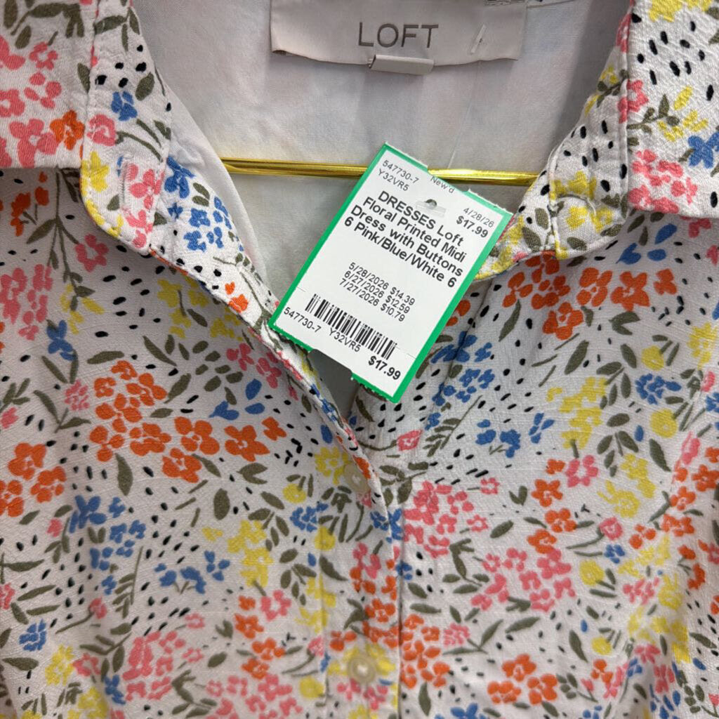 Floral Printed Midi Dress with Buttons 6